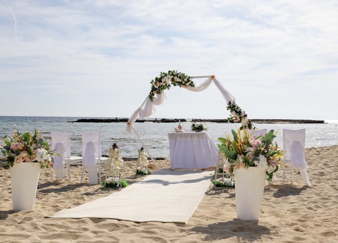 Book your wedding day in Agia Thekla Beach & Rock Venue 